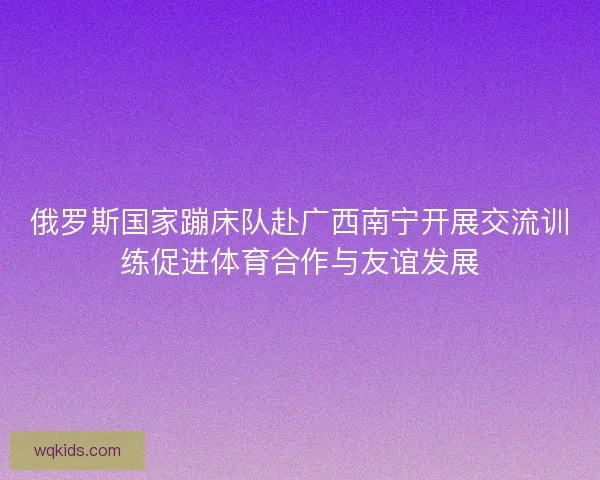 俄罗斯国家蹦床队赴广西南宁开展交流训练促进体育合作与友谊发展